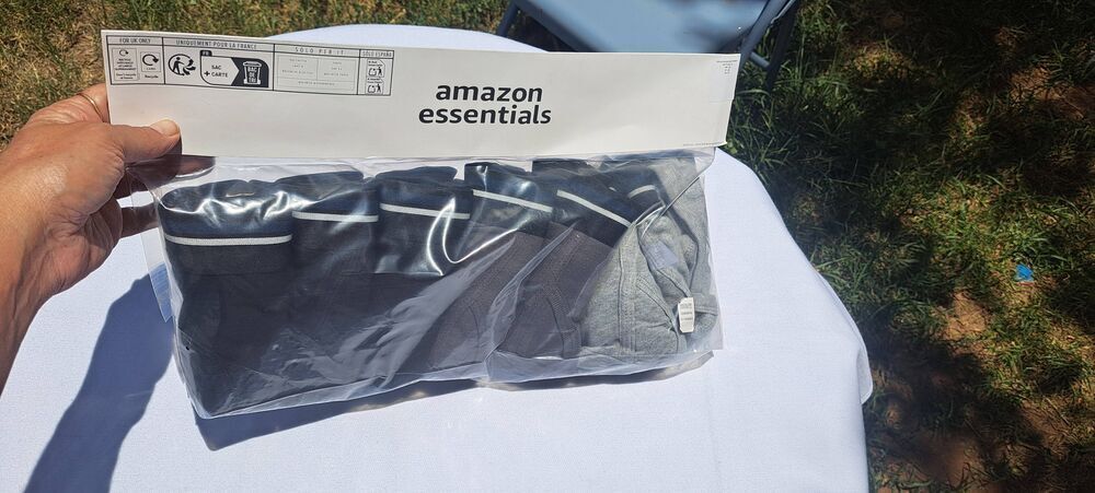 Amazon Essentials Men’s XL Cotton Briefs 7-Pack Black Gray